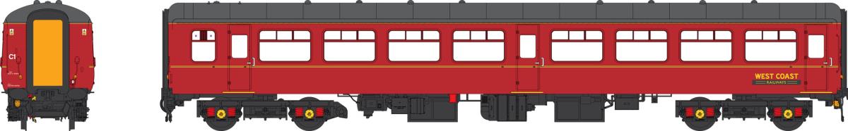 Heljan Mk2 TSO West Coast Railways Maroon HN2407