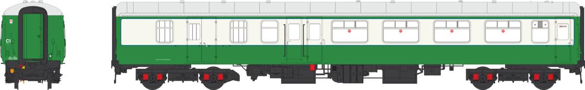 Heljan Mk2 BSO Coach Hebridean Green/Cream HN2413