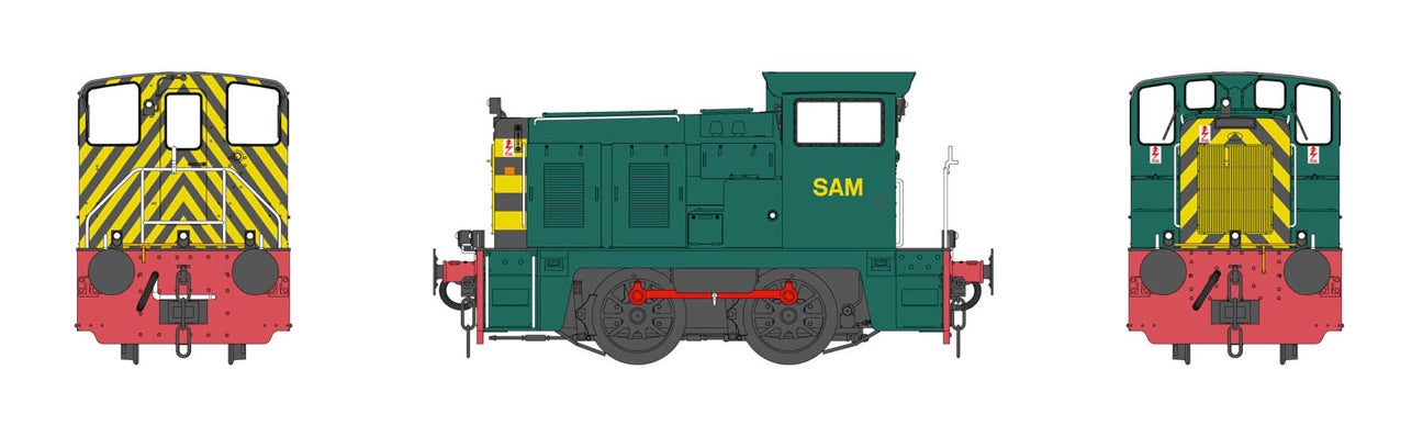 Heljan Class 02 0-4-0DH ex-D2868 'SAM' Industrial Green Weathered HN2850