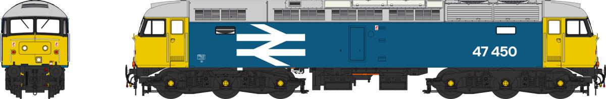 Heljan Class 47 450 BR Large Logo Blue HN4721