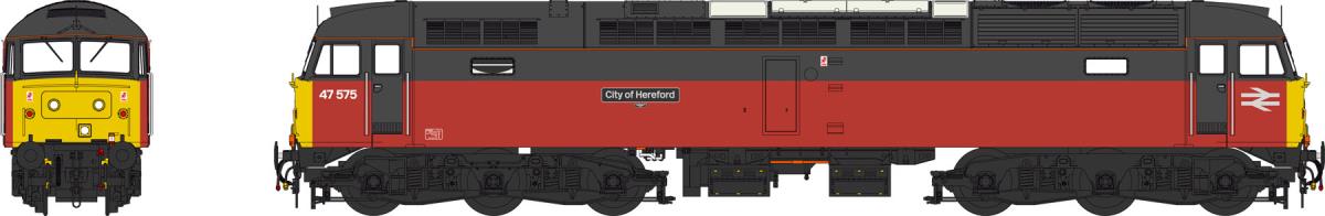 Heljan Class 47 575 &#39;City of Hereford&#39; BR Parcels Red/Grey HN4726