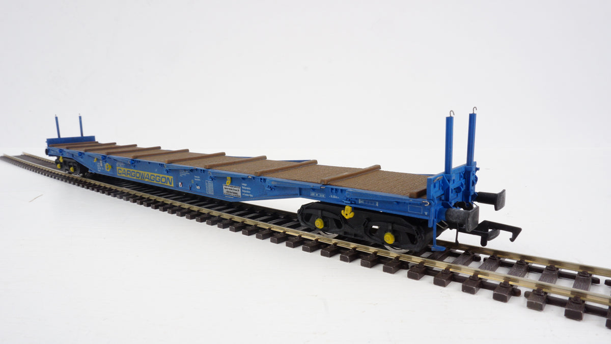 Heljan Cargowaggon IGA Bogie Flat Blue Weathered HN5111