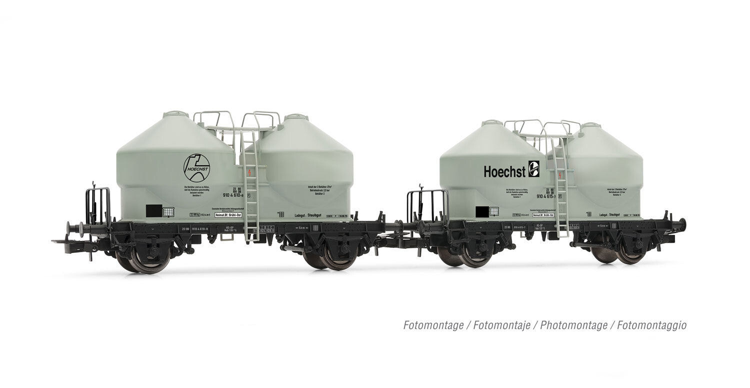 Rivarossi DB Ucs Silo Wagon Hochst Grey Set (2) IV HR6574