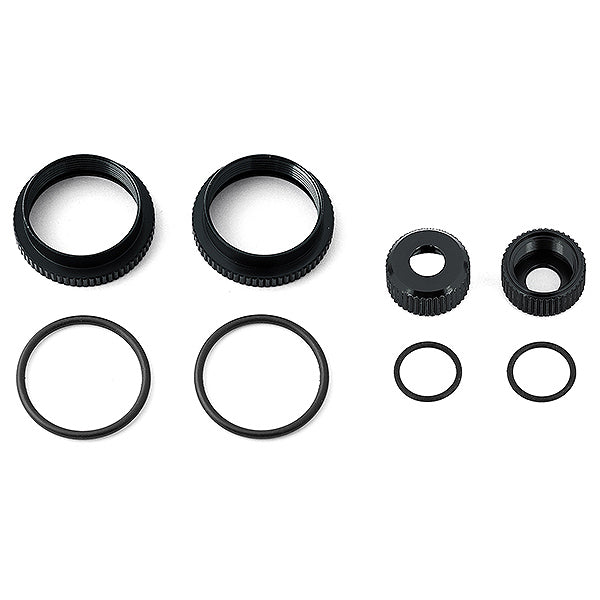 TEAM ASSOCIATED 16MM SHOCK COLLAR &amp; SEAL RETAINER SET - BLACK