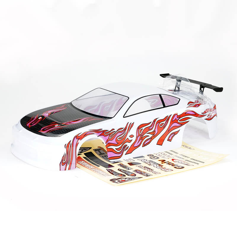 FTX BANZAI PRE-PAINTED BODY SHELL W/DECALS &amp; WING - WHITE