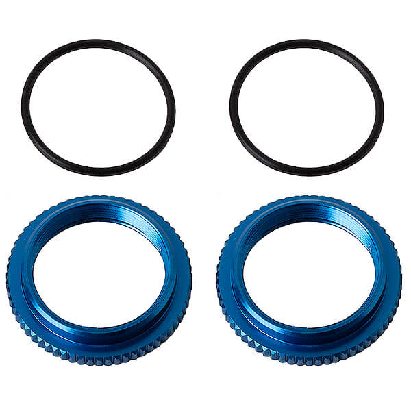 TEAM ASSOCIATED 13MM SHOCK COLLARS, BLUE ALUMINIUM