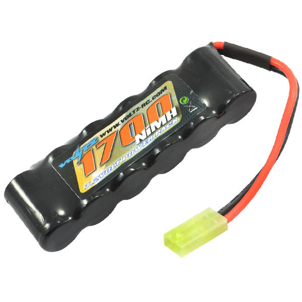 VOLTZ 1700MAH 7.2v NiMH STRAIGHT BATTERY PACK W/ MINI TAMIYA