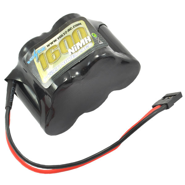 Voltz 1600Mah 6.0V NiMH RX Hump Battery w/ JR Plug