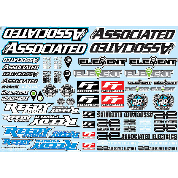 TEAM ASSOCIATED &#39;AE&#39; BRANDING DECAL SHEET