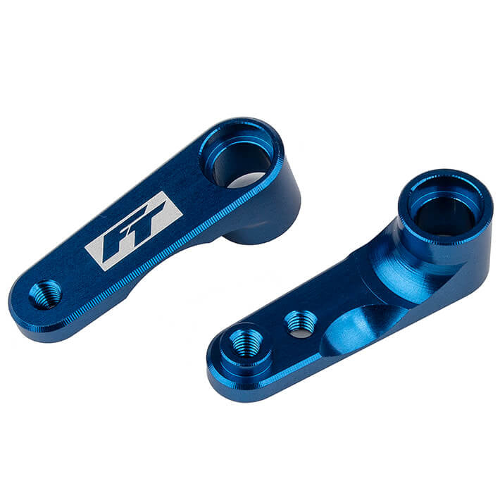 TEAM ASSOCIATED RC10B6.4 FT STEERING BELLCRANKS, BLUE ALUMINIUM