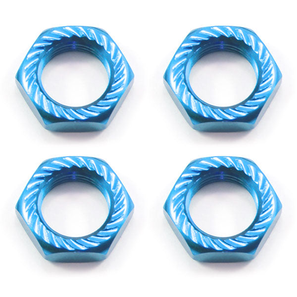 Fastrax 17mm X 1.0 Blue Serrated Wheel Nuts fits RC8 (4Pcs)