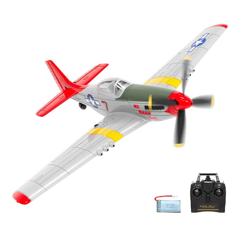 VOLANTEX P-51D MUSTANG V2 RED 4CH 400MM BRUSHED w/GYRO RTF