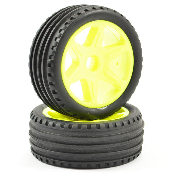 FTX COMET BUGGY FRONT MOUNTED TYRE &amp; WHEEL YELLOW