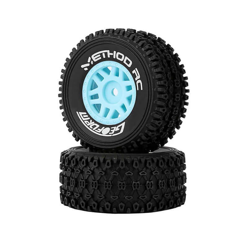 METHOD GEOFORM 1/16 SC TYRES ON 12MM HEX BLUE WHEELS (PR)