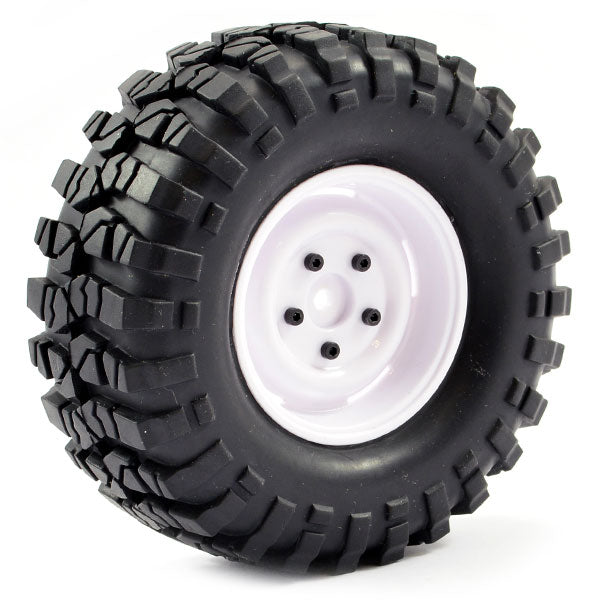 FASTRAX 1:10 CRAWLER SAWBLOCK 1.9 SCALE STEEL WHEEL &amp;#248;108MM (WHITE) (2)