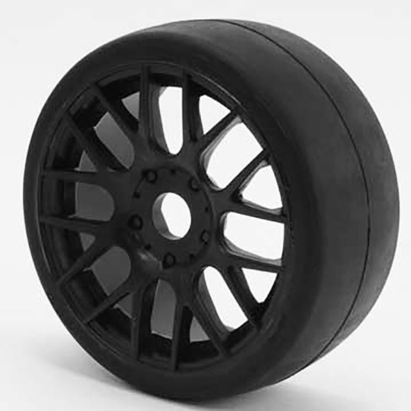 SWEEP 1/8TH GT R2 PRO COMPOUND SLICK GLUED 45DEG/BLACK WHEEL