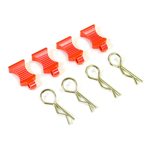 FASTRAX PRO ALUMINIUM EASYPULL TABS &amp; BODYCLIPS (4PC) - RED