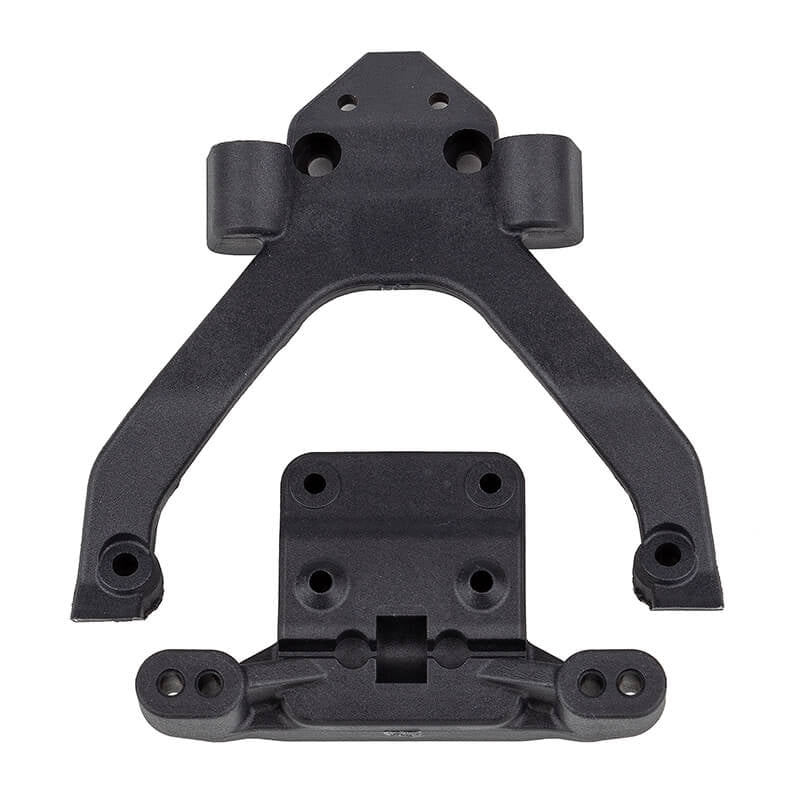 TEAM ASSOCIATED RC10B6.4/T6.4 FR TOP PLATE &amp; MOUNT ANGLED CARBON