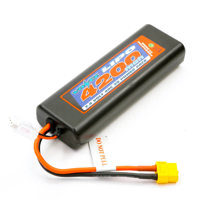 Voltz 4200mah Oval Case 2S 40C 7.4V Lipo Stick Pack - XT60 VZ0311XT60