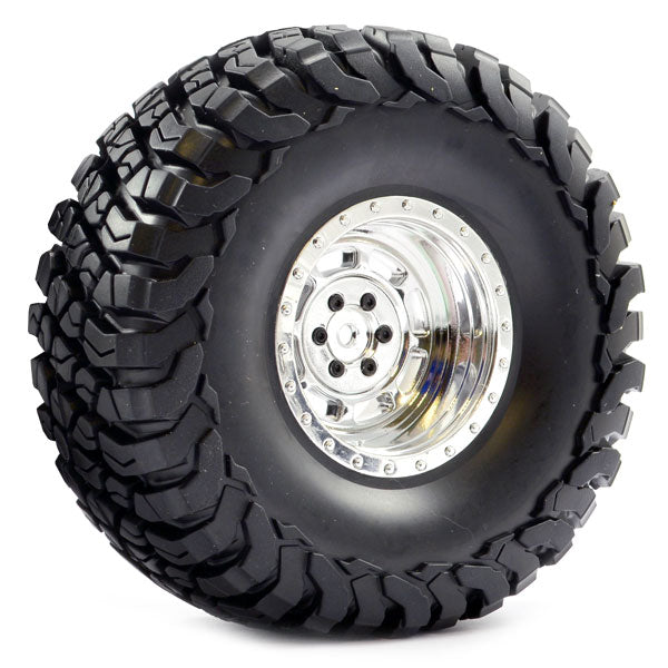 FASTRAX 1:10 CRAWLER GRANITE 2.2 SCALE WHEEL &amp;#248;140MM TYRE (CHROME)(2)