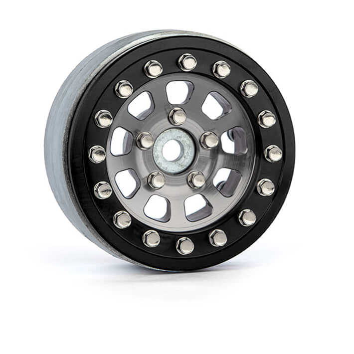 GMADE 1.9 AR04 5-LUG ALUMINIUM BEADLOCK WHEELS (SILVER) (2)