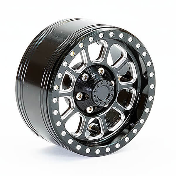 FASTRAX ALUMINUM BEADLOCK TEN 1.9&quot; WHEELS - BLACK (2PC)