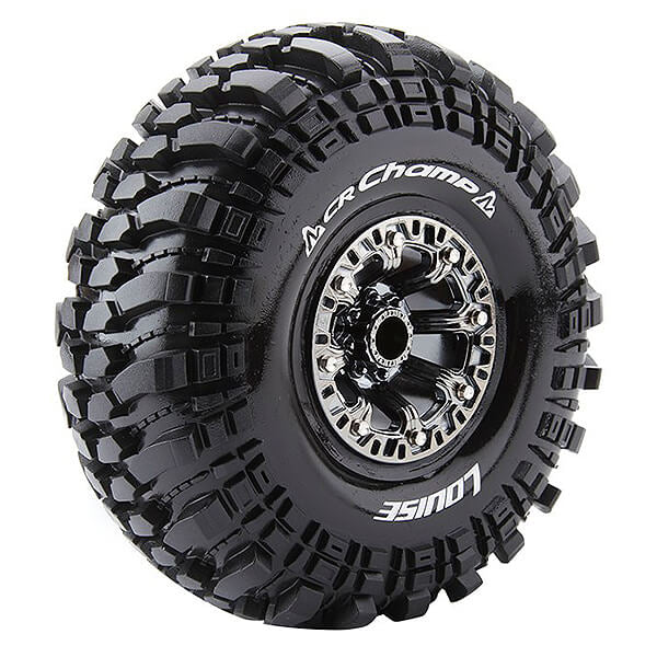 LOUISE RC CR-CHAMP 1/10 2.2 SUPER SOFT BLACK CHROME HEX 12MM