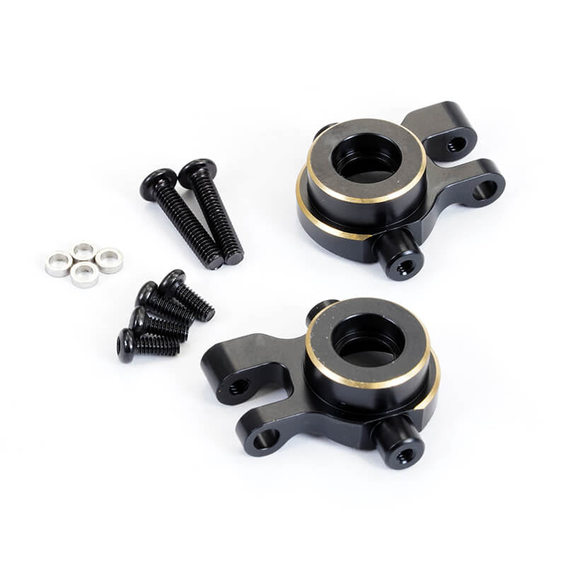 FASTRAX TRX-4M BLACK BRASS STEERING KNUCKLES (2)