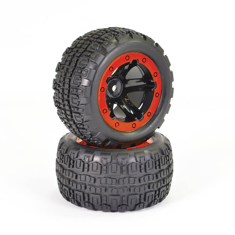 FTX TRACER TRUGGY WHEEL/TYRES COMPLETE (PR) RED