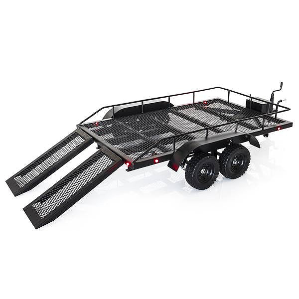 FASTRAX SCALE DUAL AXLE TRUCK CAR TRAILER w/RAMPS &amp; LEDs