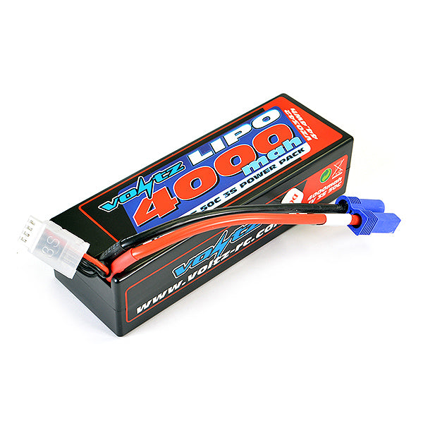 VOLTZ 4000mah HARD CASE 11.1V 50C LIPO STICK PACK w/EC5