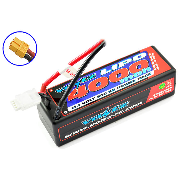 VOLTZ 4000mah HARD CASE 11.1V 50C LIPO STICK PACK w/XT60