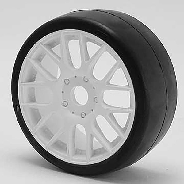 SWEEP 1/8TH GT R2 PRO COMPOUND SLICK GLUED 40DEG/WHITE WHEEL