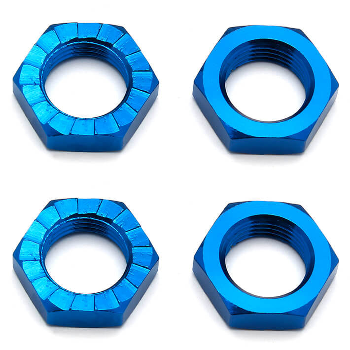 ASSOCIATED RC8B3/RC8B3.1/RC8B3.2 WHEEL NUTS 17MM BLUE (X4)