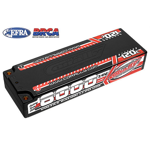 CORALLY VOLTAX 120C LIPO BATTERY 8000MAH 7.4V STICK 2S 4MM BULLIT