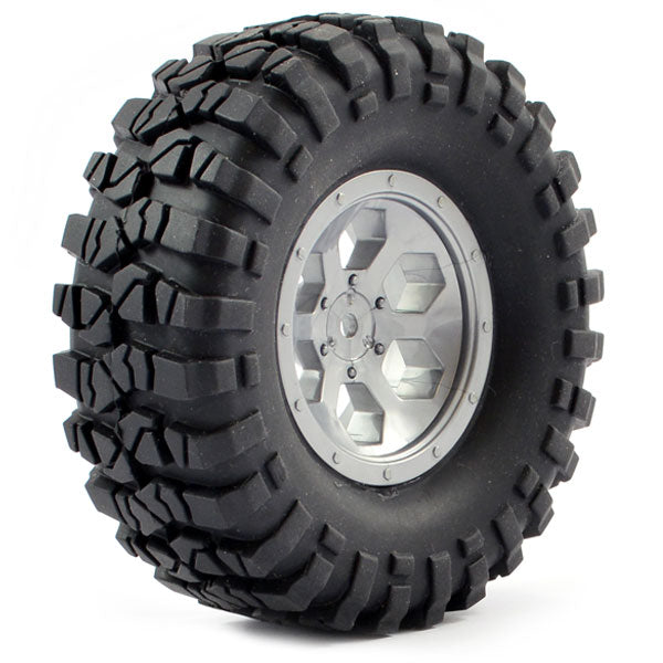 FTX OUTBACK PRE-MOUNTED 6HEX/TYRE (2) - GREY