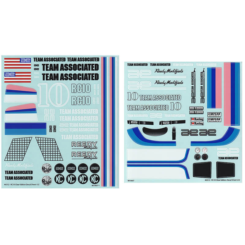 TEAM ASSOCIATED RC10CC DECAL SHEET - RC Bodies & Accessories