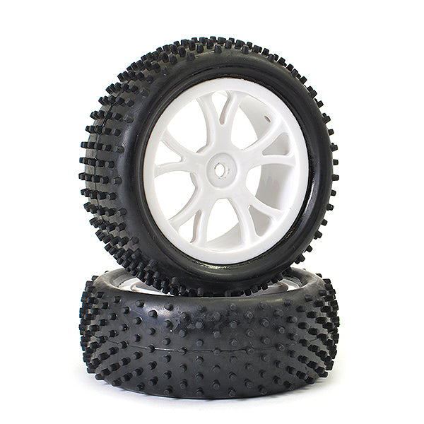 FTX VANTAGE FRONT BUGGY TYRE MOUNTED ON WHEELS (PR) - WHITE