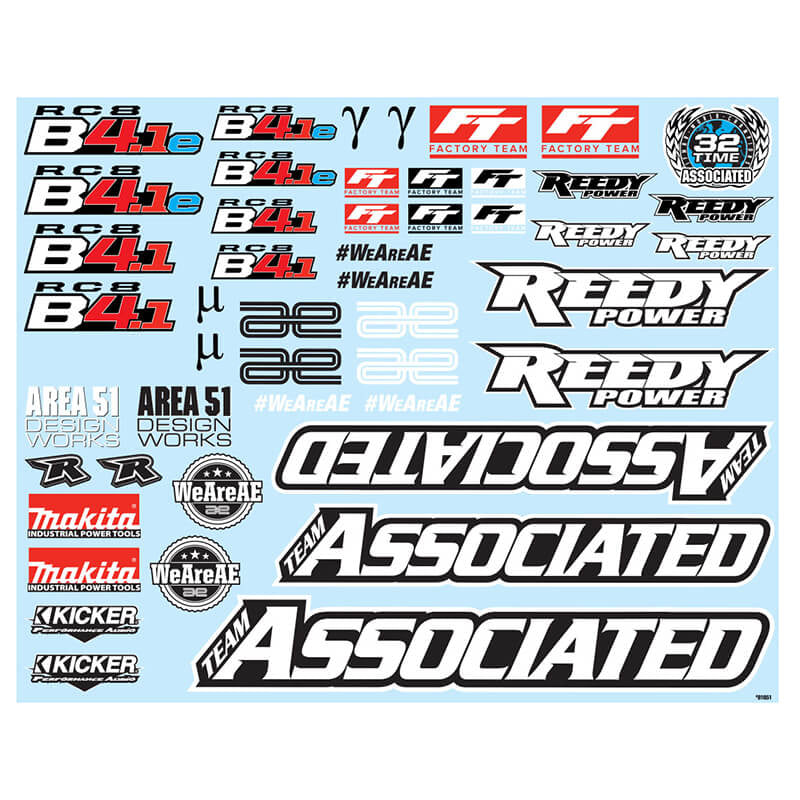 TEAM ASSOCIATED RC8B4.1/e DECAL SHEET