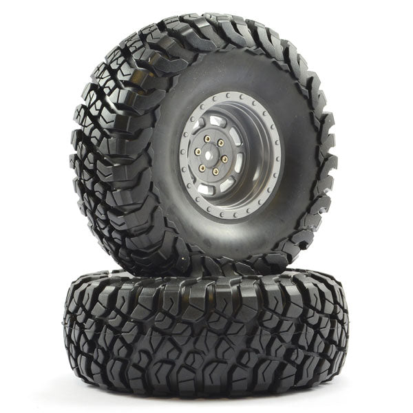 FTX MAULER 2.2" ALL TERRAIN TYRES PRE-GLUED ON GREY WHEELS