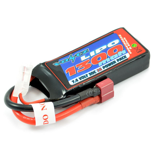 VOLTZ 1300mah 2S 7.4V 30C LIPO BATTERY (DEANS CONNECTOR)