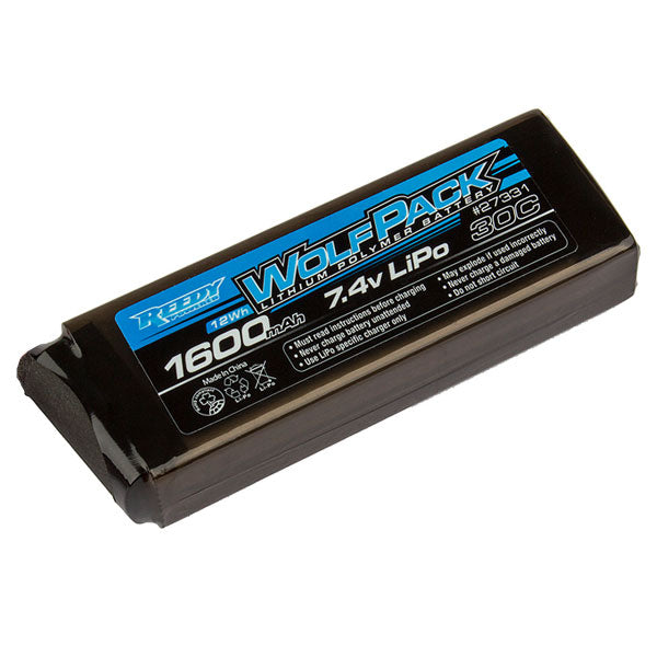 REEDY WOLFPACK LIPO 1600MAH 30C 7.4V FLAT