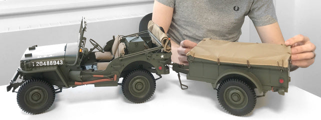 Willys Jeep with trailer and accessories 1/8 Full kits