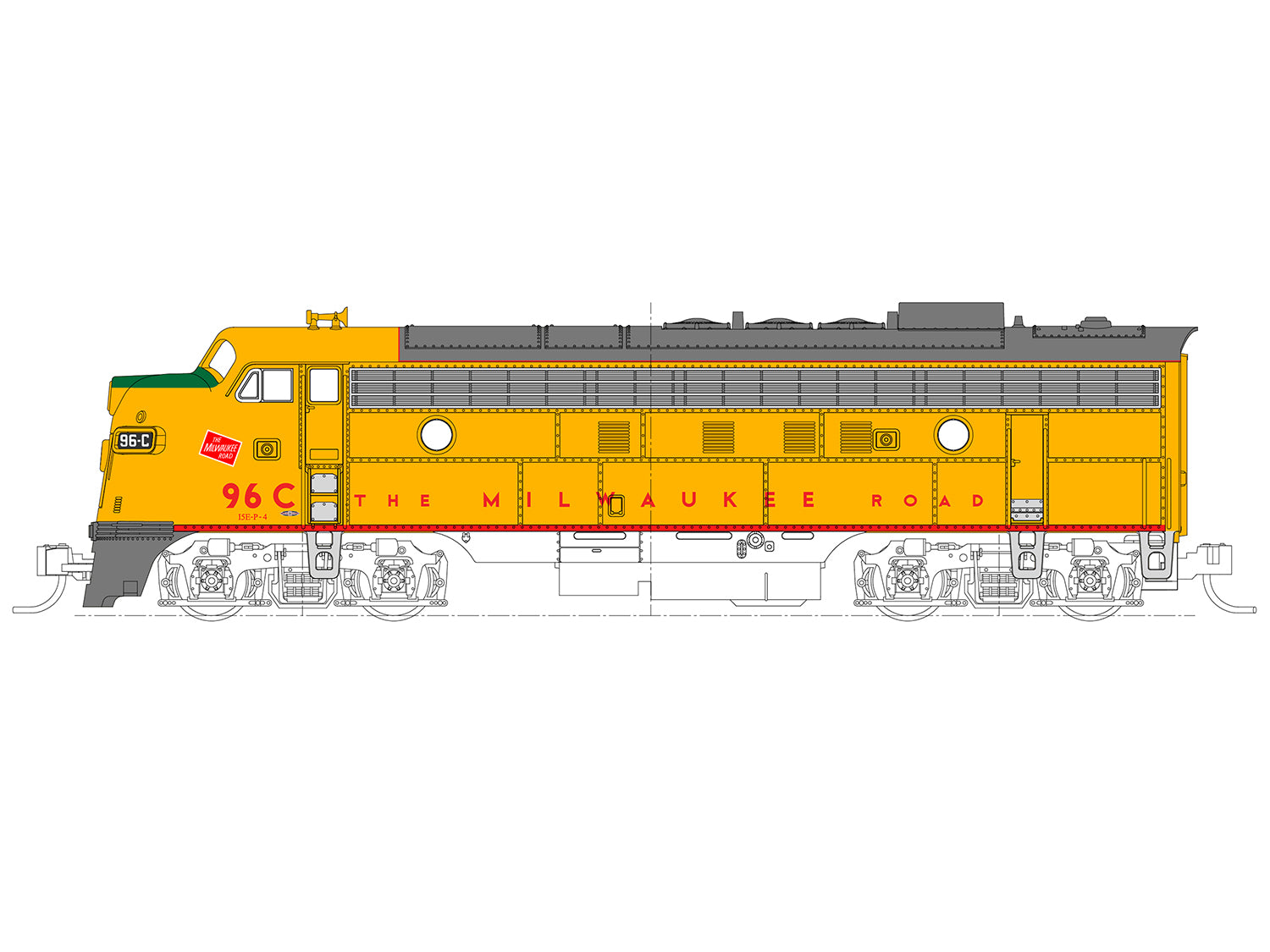 Kato (USA) FP7 EMD 96C Milwaukee Road Post-1955 Scheme (DCC-Fitted) K176-2303-DCC
