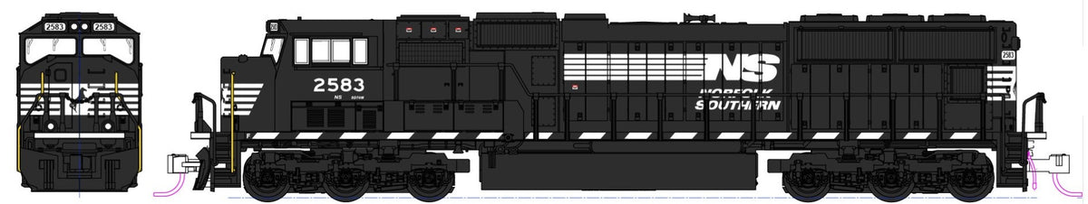 Kato (USA) EMD SD70M Flat Radiator Norfolk Southern 2581 K176-7613