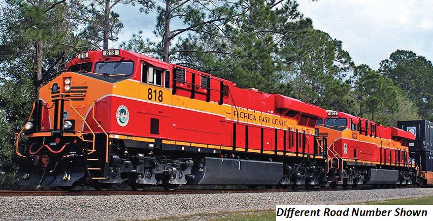 Kato (USA) GE ES44DC Gevo Loco Florida East Coast 801 (DCC-Fitted) K176-8946-DCC