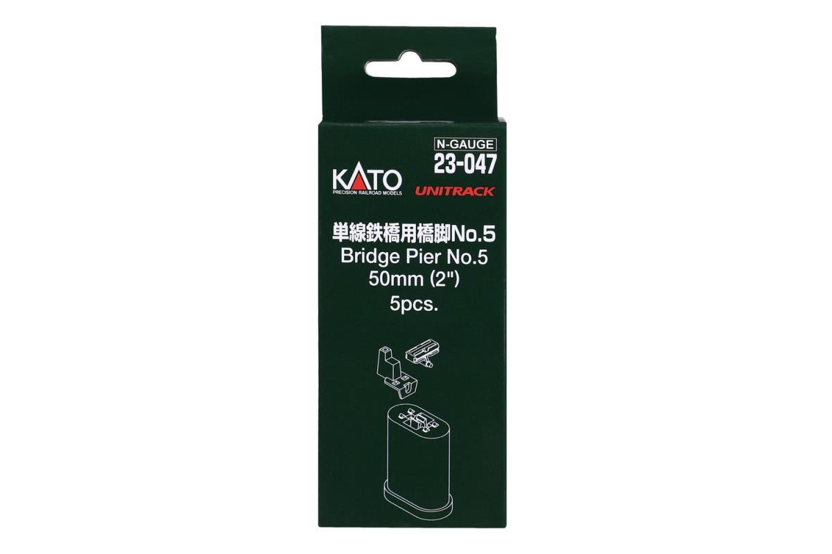 Kato (Unitrack) Unitrack Piers 50mm with S Joiners/Catenary Plugs (5) K23-047