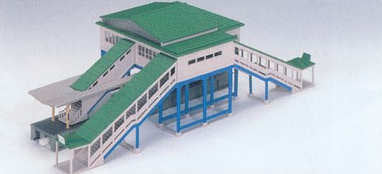 Kato (Unitrack) Overhead Station Building with Footbridge Access(Pre-Built) K23-200