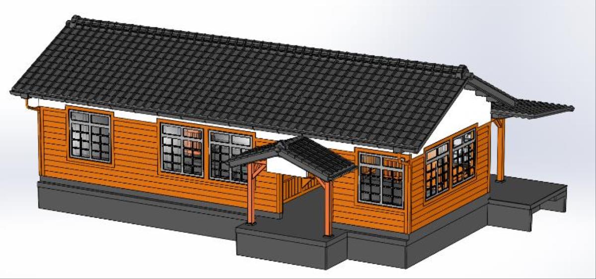 Kato (Unitrack) Local Line Small Station Building (Pre-Built) K23-241