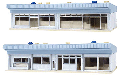 Kato (Unitrack) Diotown Station Mall Shops Blue Roofs (Pre-Built) K23-408B